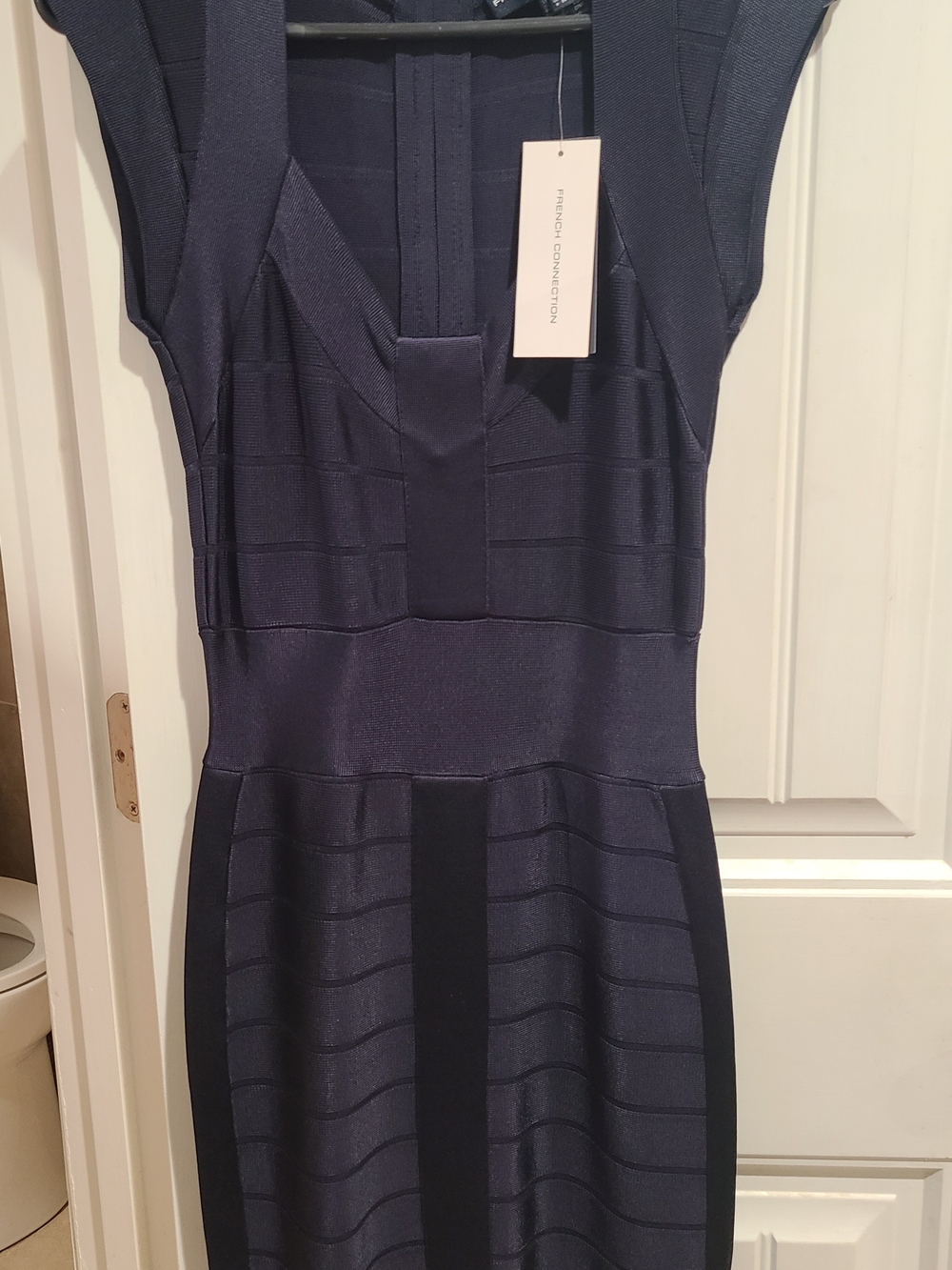 French Connection Navy & Midnight Bandage Midi Dress